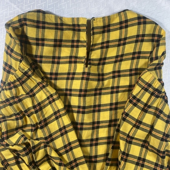 Zara Yellow Plaid Shirt Women’s size Extra Small - Picture 5 of 7